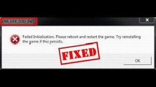 GTA V ERR_GFX_D3D_INIT Error Fix Working 100%   2019!!