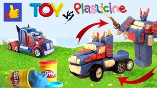 Оптимус Прайм из пластилина (Машинка, робот трансформер из пластилина)
