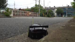 タミヤラジコンエンジンカー ドリフト後方排気