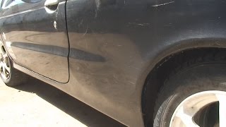 Вытягиваем вмятину на заднем крыле Renault Megane Coupe, подручными средствами #2
