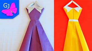 Оригами открытка Платье из бумаги на 8 Марта