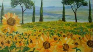 Dipingere:Il Campo di Girasoli, la sequenza di immagini.