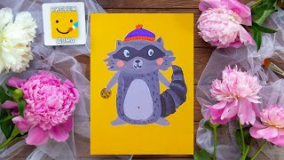 Как нарисовать ЕНОТА - урок рисования, рисуем дома поэтапно. Учимся рисовать животных.