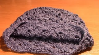 Вязание ажурной женской шапки ракушками  Часть 4 из 7