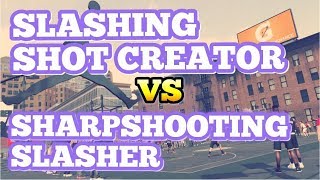 NBA 2K18 SLASHING SHOT CREATOR VS SHARPSHOOTING SLASHER!! THIS DOESN'T MAKE SENSE!!!!?????