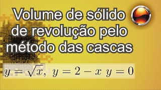 (p.447-Ex22 11a Ed) Volume de sólido de revolução pelo método das cascas cilíndricas