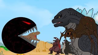 Godzilla vs Shin Godzilla: PAC MAN Attack Dinosaurs Funny | Godzilla & Dinosaurs Movie Cartoon