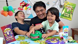 Crocodile Dentist Challenge with Sour Candy