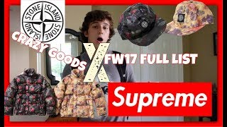 SUPREME X STONE ISLAND FW17  FULL LIST (INSANE HEAT+CRAZY GOODIES)