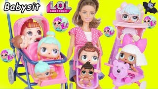 LOL Surprise Dolls take Lil Sisters to Barbie Babysitter