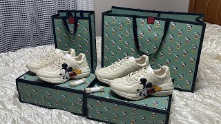 구찌 X 디즈니 콜라보 미키 롸이톤 스니커즈 커플슈즈 언박싱 | GUCCI X Disney Rhyton sneaker (Mickey Mouse)