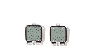 Jade of Yesteryear Carved Jade   CZ Earrings