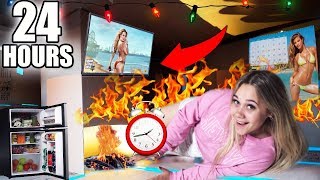 ЗАГОРЕЛСЯ ДОМ! 24 ЧАСА ночь в ФОРТЕ ИЗ КОРОБОК! УЖАС Я ЧУТЬ НЕ СГОРЕЛА В ДОМЕ ИЗ КАРТОНА! 24 HOUR