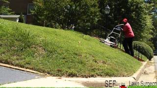 Cutting Steep Hill with Toro Timemaster