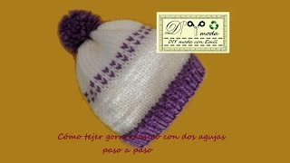 Gorro clásico con dos agujas