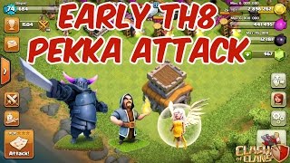 PeWiHe Attack 1 (Pekka, Wizard & Healer) - Early TH8 War Attack Strategy