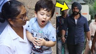Taimur Ali Khan shocked and gives cute expression when he saw Saif Ali Khan in Turban|