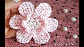 DIY Tutorial Crochet  Flower EASY  How to crochet flowers