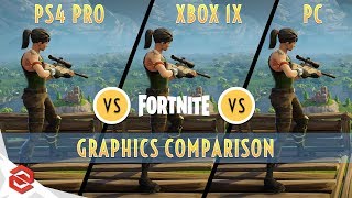 Fortnite Battle Royale - XBox One X vs PC vs PS4 Pro - Graphics Comparison
