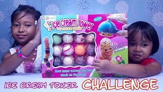 Ice Cream Tower FAMILY CHALLENGE ? UNBOXING Mainan Ice Cream Tower ? Jessica Jenica