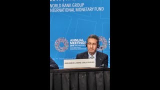 Mauritania Finance Minister  Mohamed Lemine Ould Dhehbi #IMFMeetings news conference
