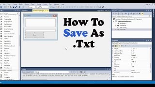 How To Save As .Txt (Text Files) Visual Studio (visual basic)