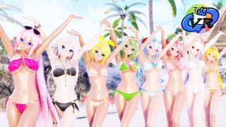 【360 VR MMD】Tda式改変ビキニミクさん達で『Marine Dreamin'』【4K8K】