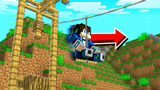 How to Build a WORKING ZIPLINE in Minecraft Tutorial! (NO MODS!)
