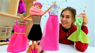 Игры для девочек: шоппинг для Барби. Видео про одевалки