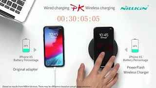 PowerFlash wireless charger - wired VS wireless charging test on iPhone XS