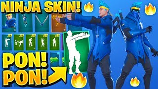 *NEW* NINJA "Tyler" SKIN SHOWCASE WITH ALL LEAKED EMOTES..! (Pon Pon Emote)