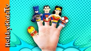 Where Are Superheroes? Finger Puppets Song + Nursery Rhyme w. Batman HobbyKidsTV