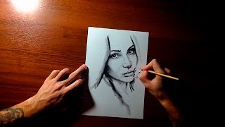 Speed Drawing Portrait Алина Измайлова ( Дневник Хача) / Рисование портрета / Сухая кисть