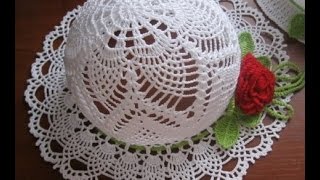 Шапочка летняя на девочку крючком