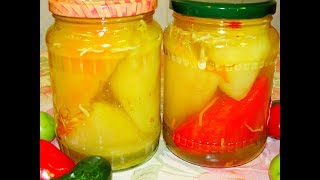 Маринованный перец, фаршированный капустой ( на зиму). Вкуснятина!