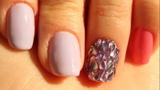 Pink & purple manicure with rhinestones/Розово- фиолетовый маникюр со стразами