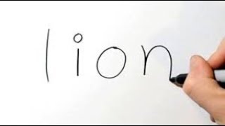 ÇOK KOLAY !!! LİON Kelimesini Resme Çevirme ___How to Turn Words Lion into a Cartoon
