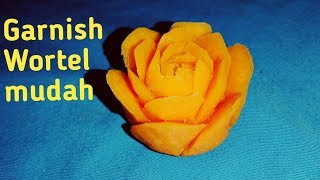 Cara membuat garnish dari wortel | bunga dari wortel