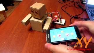 Картонный робот под управлением Android-смартфона через библиотеку RemoteXY