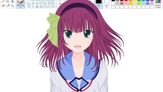 ? Drawing using Mouse Paint - Yuri Nakamura | Angel Beats
