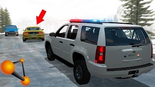Погоня ПО ЛЬДУ На УЗКОЙ ДОРОЖКЕ - BeamNg Drive