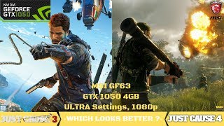 GTX 1050 4GB Just Cause 3 and Just Cause 4 Performance Test 1080p | MSI GF63 8RC | Graphics Test