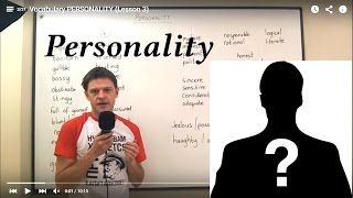 Vocabulary PERSONALITY (Lesson 3)