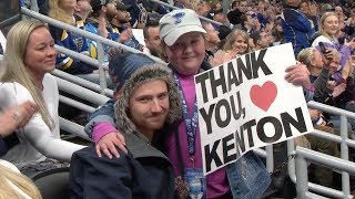 Laila and her donor attend Blues game together