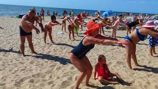 Утренняя анимация ⛱ на пляже Рута Зарядка Ботча ????Семейный отель Ruta Family Club Hotel ????Затока Рута