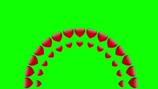 Green screen Heart red color pack+Download / Футаж сердечки зеленый фон, хромакей, вставка