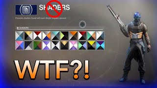 Destiny 2 Shaders Now Consumables?!