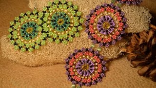 Браслет и серьги из бисера.  Бисероплетение.  Мастер класс