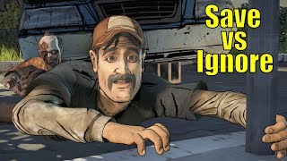 Lee Saves vs Don't Save Kenny From Walker -All Choices- The Walking Dead