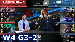 Big Gods Jackals vs eUnited | Game 2 S7 NACS Spring 2017 Week 4 | BGJ vs EUN G2 1080p